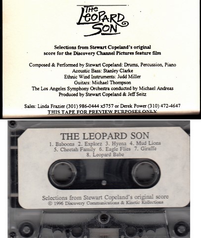 Stewart Copeland The Leopard Son US promo casette Selections